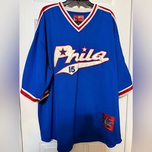 Vintage Philadelphia Phillies Jersey Raw Blue Team Apparel  3XL
